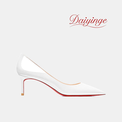 High Heels For Woman 2026 Trend New Leather Luxury Red Shiny Bottom Pointed Toe Stiletto Pumps 12cm Sexy Comfortable Party Shoes