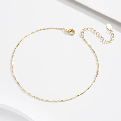 ORSA JEWELS 925 Sterling Silver Mariner Chain Anklets Fashion Women Summer 14K Gold Foot Bracelet Ankle Straps Jewelry SA24