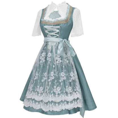 2026 German Oktoberfest Dress for Women (Includes Lingerie and Apron),Halloween and Carnival Costume,Bavarian-Style Maid Outfit