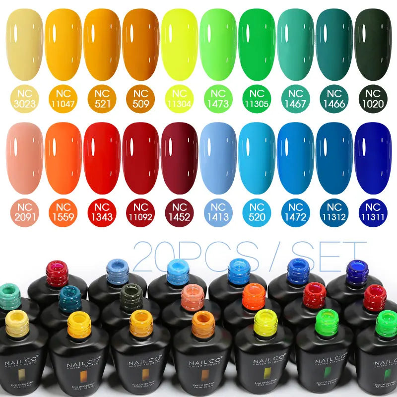 NAILCO 15ml 10/20/30pcs Nail Gel Polish 333 Colors Blue UV&LED Gel Varnish Nude Red Soak Off Semi Permanent UV Nail Gel Varnish