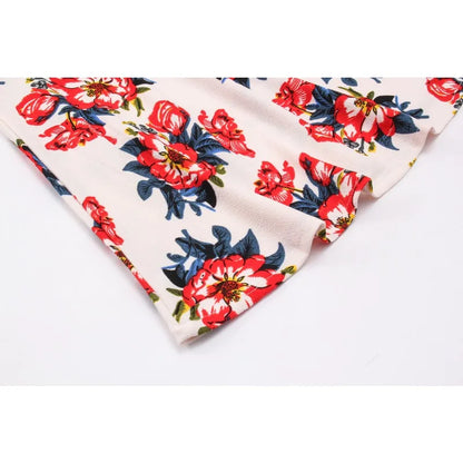Summer Woman Printing Sleeveless Long Dress Vintage Dress Casual A-Line Beach Print Dress