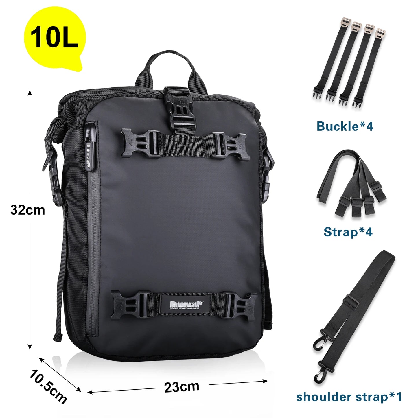 Rhinowalk Motorcycle Back Seat Bag 10/20/30L Waterproof Multifunctional Saddle Side Luggage Bag cycling backpack Universal